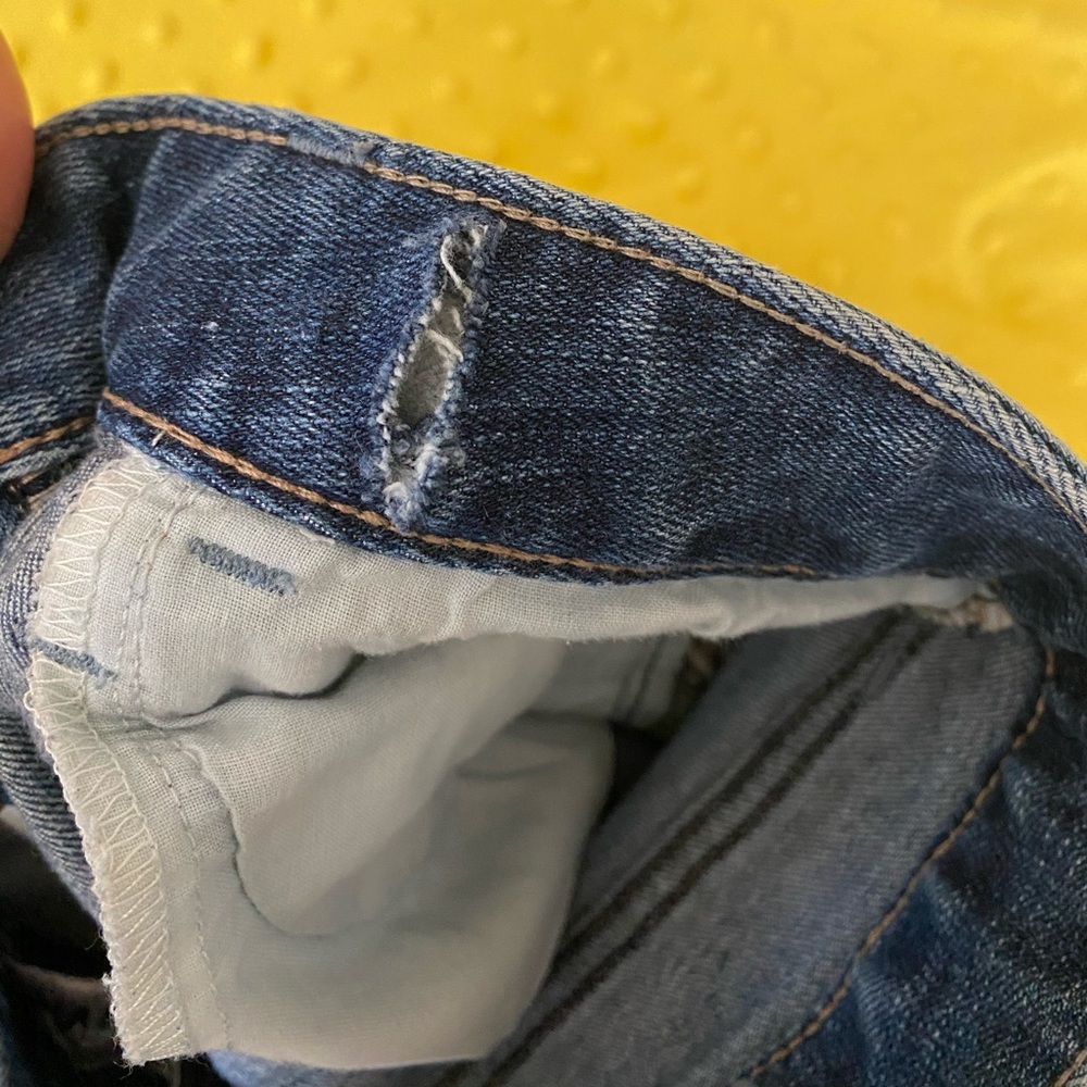 Express Mid Rise Distressed Stretch Denim Shorts - Picture 7 of 7
